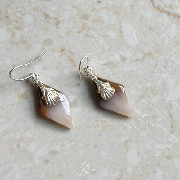 NWOT Sundance Sandy Dunes Earrings, Sandalwood Stone, Sterling Silver - Picture 4 of 6